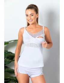 Gallipoli Cotton Breast-Feeding Singlet White 11786