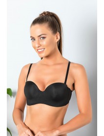 Gallipoli Strapless Lotus Bra Black 11261