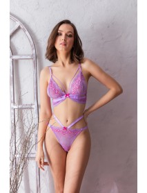 Gallipoli Bralet Bra And Slip Panties Set Lilac 32101