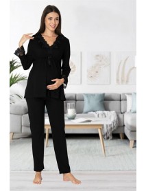 Effortt Puffer Pajama Set 8092 Black