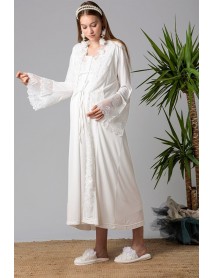 Effortt,Dressing Gown,Pregnant,Puerperal Overnight Set 25010 Ecru