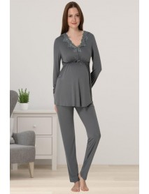 Effortt Puffer Pajama Set 8092 Grey
