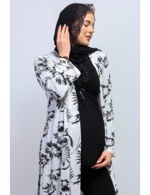 Effortt Hijab Dressing Gown Puffer Pajama Set 28094 Black