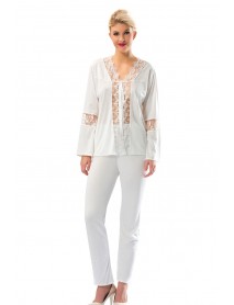 Sistina Combed Ecru Dowry Pajamas Set 1571 