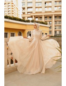 Sahara Adelina Evening Dress Beige