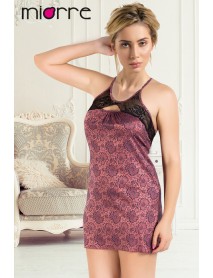 Miorre Lace Detailed Satin Nightgown 001-000491 