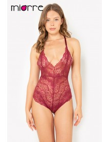 Miorre Lace Burgundy Bodysuit Babydoll 001-001107 