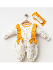 COŞAY BABY GIRL 6-9-12 MONTHS FLORAL PRINTED OVERALLS 0067