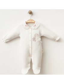 COŞAY BABY GIRL 3-6-9 MONTHS FLOWER EMBROIDERY SCARFLOOR OVERALLS 0070