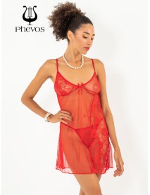 Phevos Lace 2 Piece Short Nightgown Set 011-003505