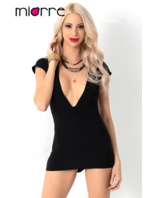 Miorre Decollete Super Mini Black Dress 012-000089 