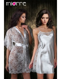 Miorre Satin Nightgown Dressing Gown 2 Piece Set 001-018677