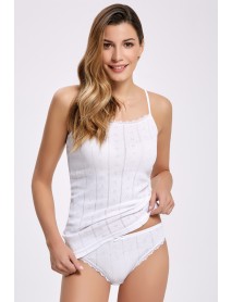 İlke Jacquard Undershirt Bikini Set White 2294