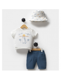 Hippil Boy's 9-12-18 Month Muslin Shorts Set 0536HP