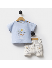 HIPPIL BOY 9-12-18 MONTHS ABSTRACT EMBROIDERED SET 0540
