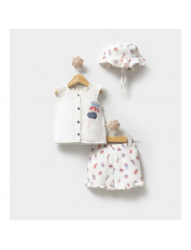 Hippil Girl 9-12-18 Months Muslin Short Set 0544HP