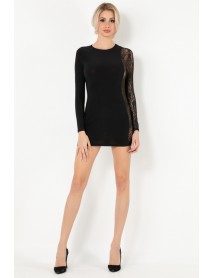 Miorre Lace Decollete Dress(Black) 012-000055