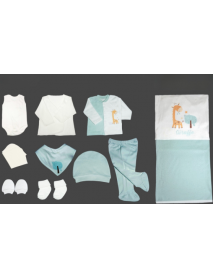 NENNY BABY UNISEX 0-3 MONTHS GIRAFFE PRINTED SET OF 10 08