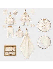 BEBLY KIDS BOY 0-3 MONTHS BOW TIE MUSLIN 10 PIECE SET 10007