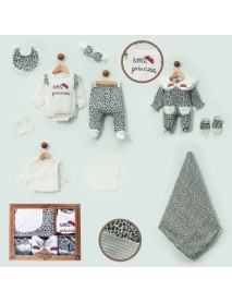 BEBLY KIDS GIRL 0-3 MONTHS LEOPARD MUSLIN SET OF 10 10011