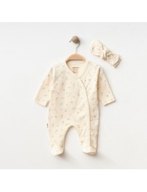 HUGS GIRL 6-9-12 MONTHS BRANCH PATTERNED ZIPPERED OVERALLS 10105