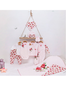 IMAGE GIRL 0-3 MONTHS ROSE OVERALLS 10 PIECE SET 1024