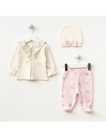 CFRA KIDS 0/3 3/6 MONTHS FLOWER PATTERNED 3 PIECE SET 10316