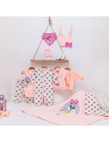 IMAGE GIRL 0-3 MONTHS BUNNY OVERALLS 10 PIECE SET 1043