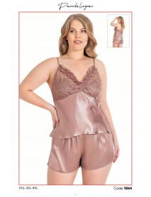 Primoda Plus Size Satin Short Set 1064