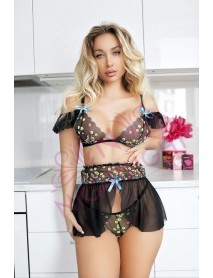 NightLight Chain Patterned Fantasy Nightgown Set 1068