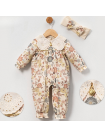 MINI CAYZEN GIRL 3-6-9 MONTHS BUTTONED OVERALLS 1094
