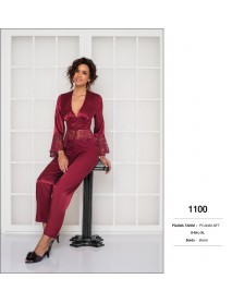  Pierre Cardin 2 Piece Burgundy Pyjama Set 1100 