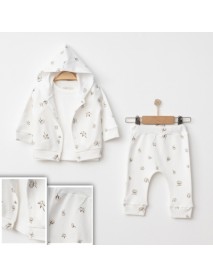 OBABY UNISEX 6-9-12-18 MONTHS COTTON HOODED SET 11100