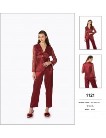  Pierre Cardin 2 Piece Burgundy Pyjama Set 1121