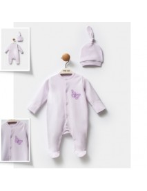 MOİ NOİ GIRL 0/3-3/6 MONTHS ORGANIC BUTTERFLY JUMPSUIT 1206