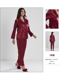 Pierre Cardin 2 Piece Burgundy Pyjama Set 1438