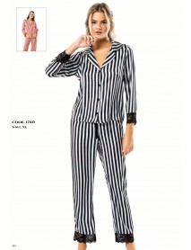 Loriva 2-Pieces Satin Pajama Set 1740