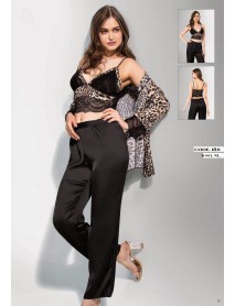 Loriva 3-Piece Bralette Pajama Set 1811