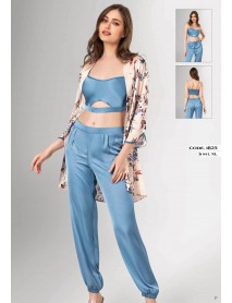 Loriva 3-Piece Bralette Pajama Set 1825