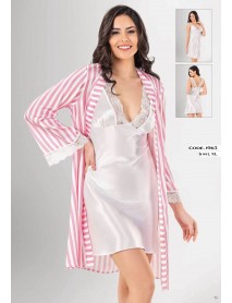 Loriva Satin,Nightgown,Dressing Gown Set Of 2 1963
