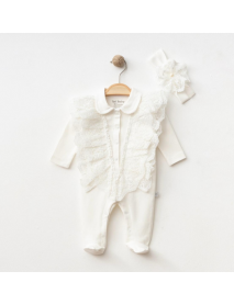 IŞIL BABY GIRL 0/3-0/3-3/6 MONTHS LACE OVERALLS SET 2000