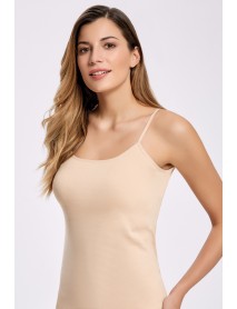 İlke Matte Ribbed Rope Strap Undershirt Skin (BigSize) 2201