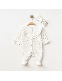 HUGS GIRL 3-6-9 MONTHS ROBA Ruffled BUD JUMPSUIT SET 20032