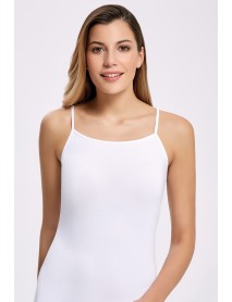 İlke Lycra Ribbed Rope Strap Undershirt White 2003
