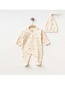 HUGS GIRL 3-6-9 MONTHS RABBIT OVERALLS SET 20042