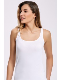 İlke Lycra Piped Wide Strap Undershirt White (BıgSıze) 2014