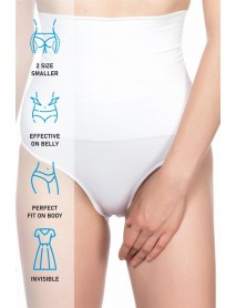2019 Double High Waist Slip Corset with Snap Fasteners White