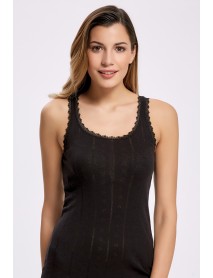 İlke Jacquard Ribbed Undershirt Black (BigSize) 2024