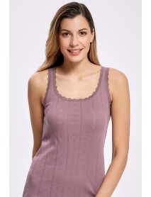 İlke Jacquard Ribbed Undershirt Plum (BigSize) 2024