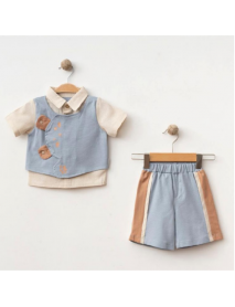 MOEBOON BOY 6-9-12-18 MONTHS TEDDY BEAR VEST SET 2025027